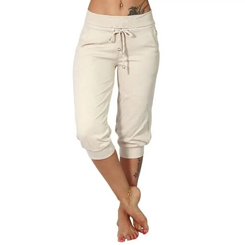 Plus Size Women Casual Capris Yoga Pants