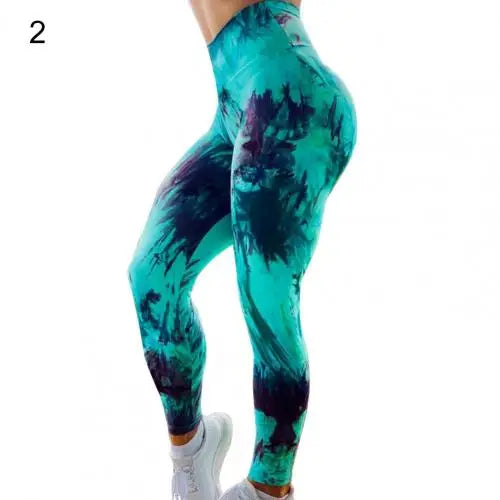 Running Tights Tie Dye Print