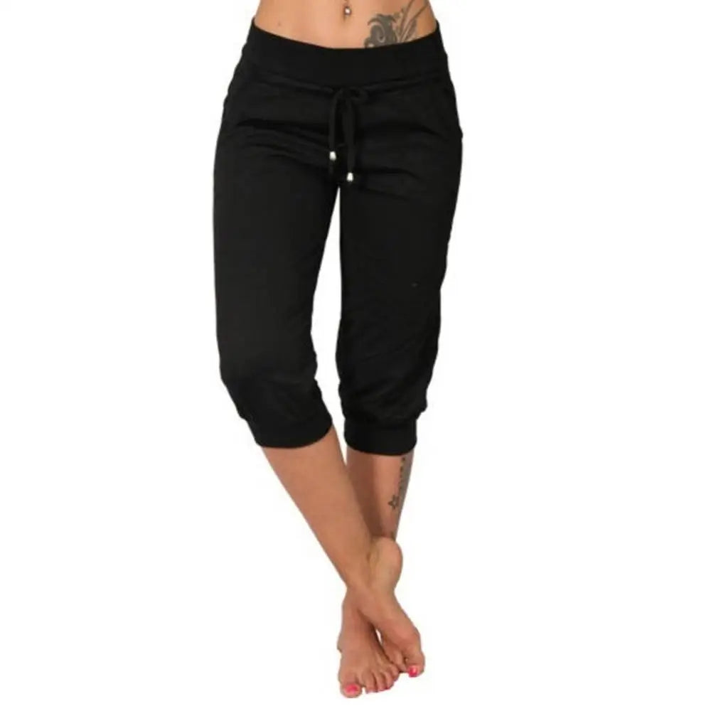 Plus Size Women Casual Capris Yoga Pants