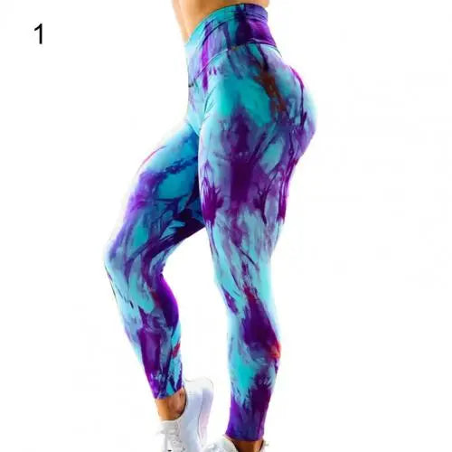 Running Tights Tie Dye Print