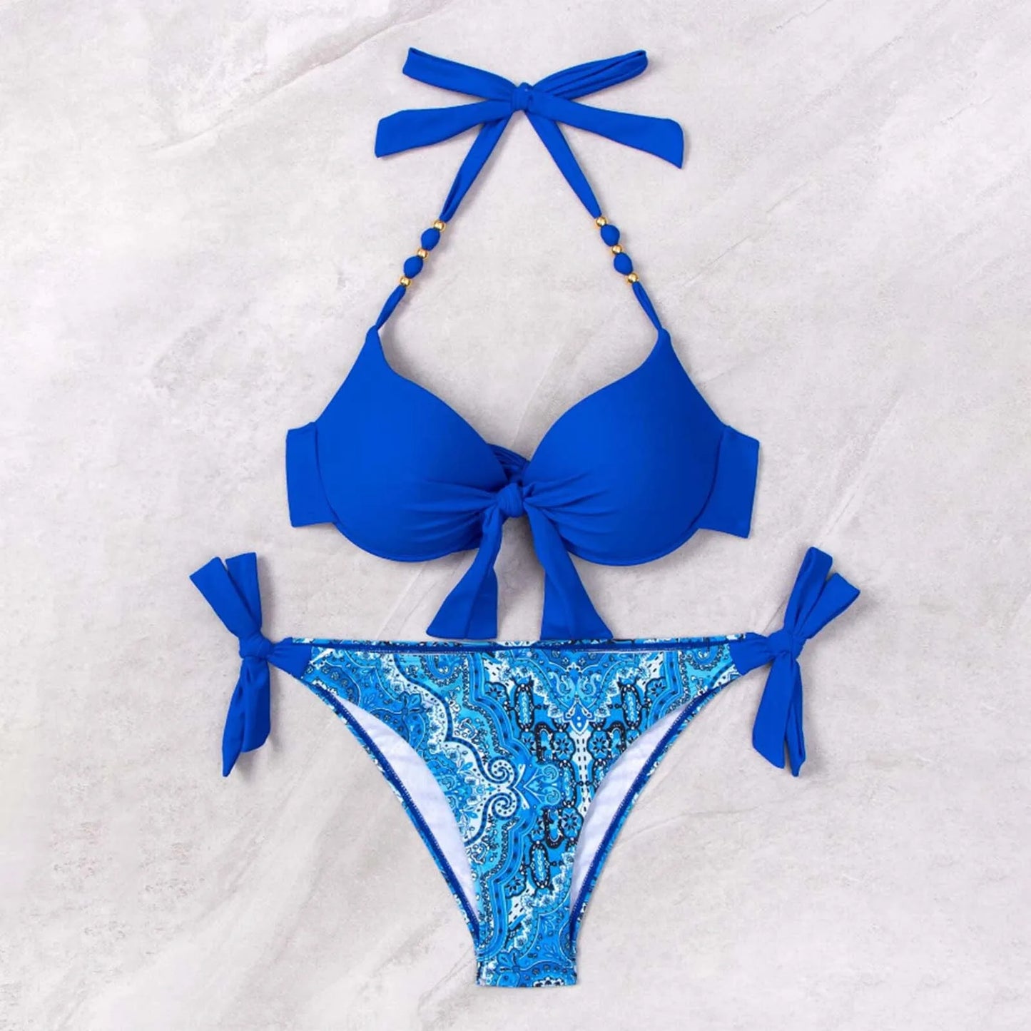 Two Piece Push Up Halter Bikini