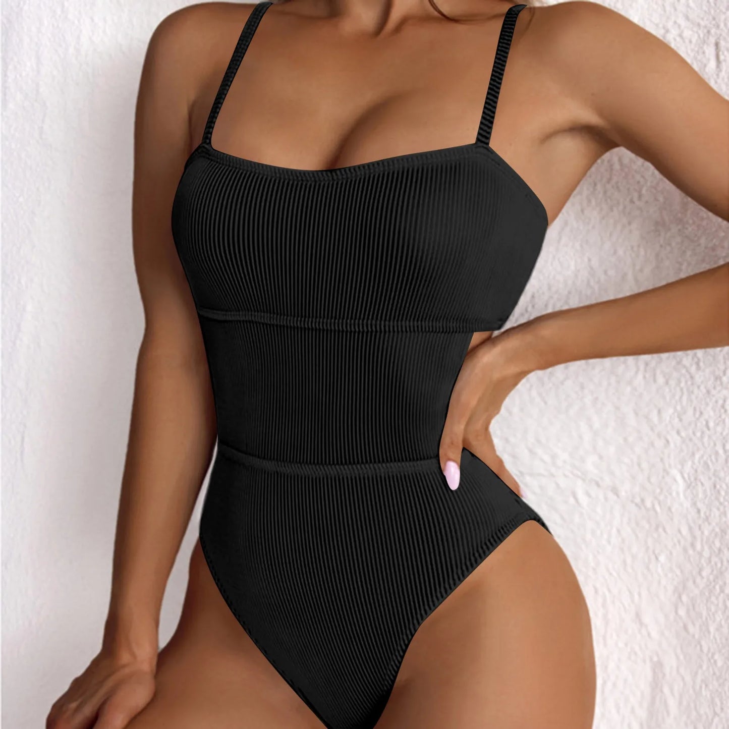 One Piece Solid Swimwear