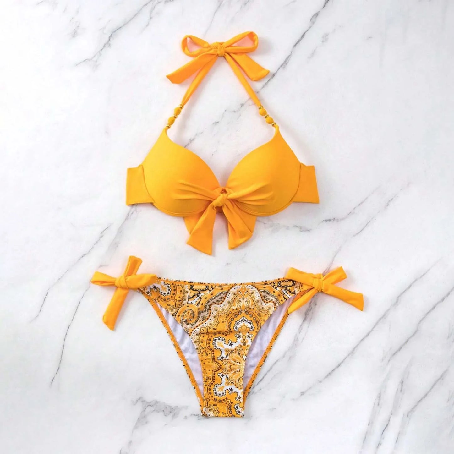 Two Piece Push Up Halter Bikini